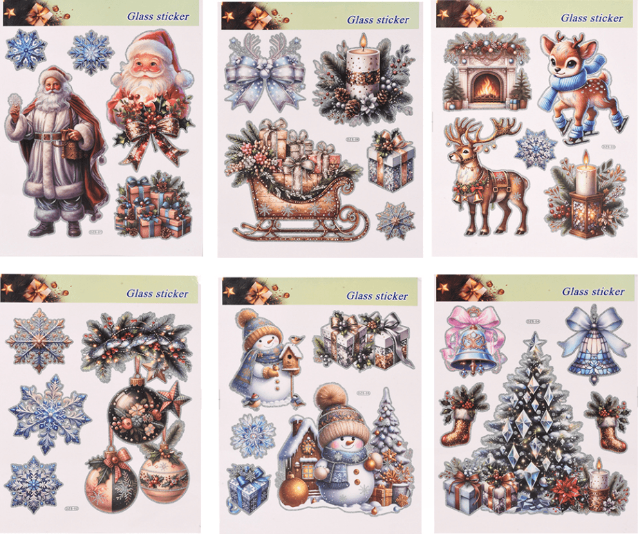 Наклейка новогодняя для окон "Santa&Co" 31х38см №R33999(12)