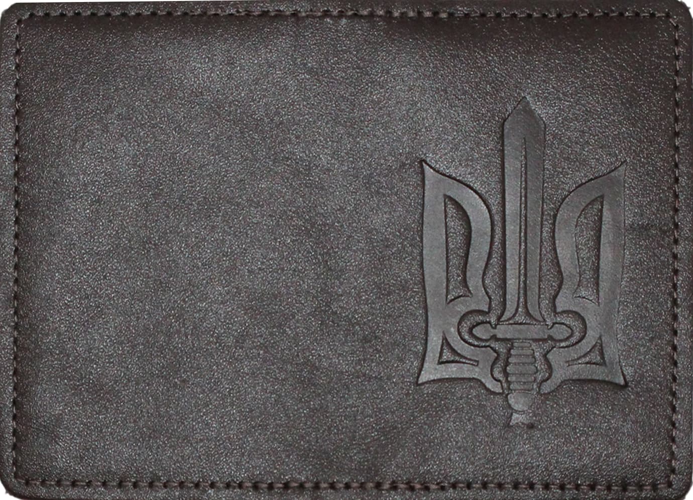 Обклад. на паспорт ID-1 Тризуб Меч шкіра шокол. тисн. №54588