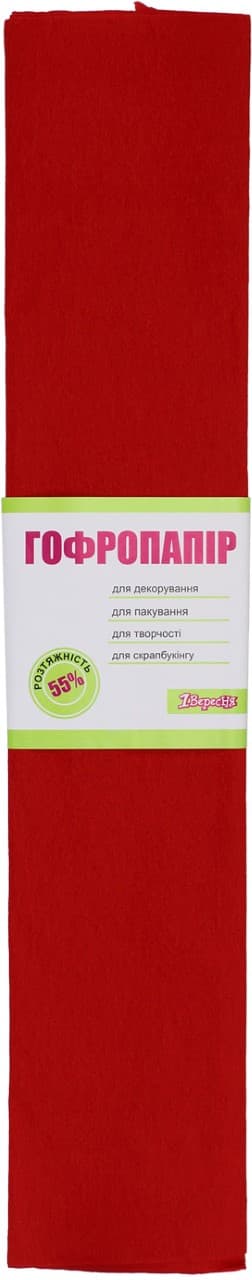 Папір-гофра 5 55% 26,4г/м2 2мх50см 701519 червоний