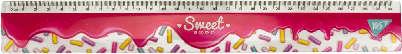 Лінійка пласт. 30см "Yes" Sweet cream №370630(20)(100)