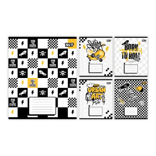 Зошит 18арк. кліт. YES Born to skate №768717(25)(500)