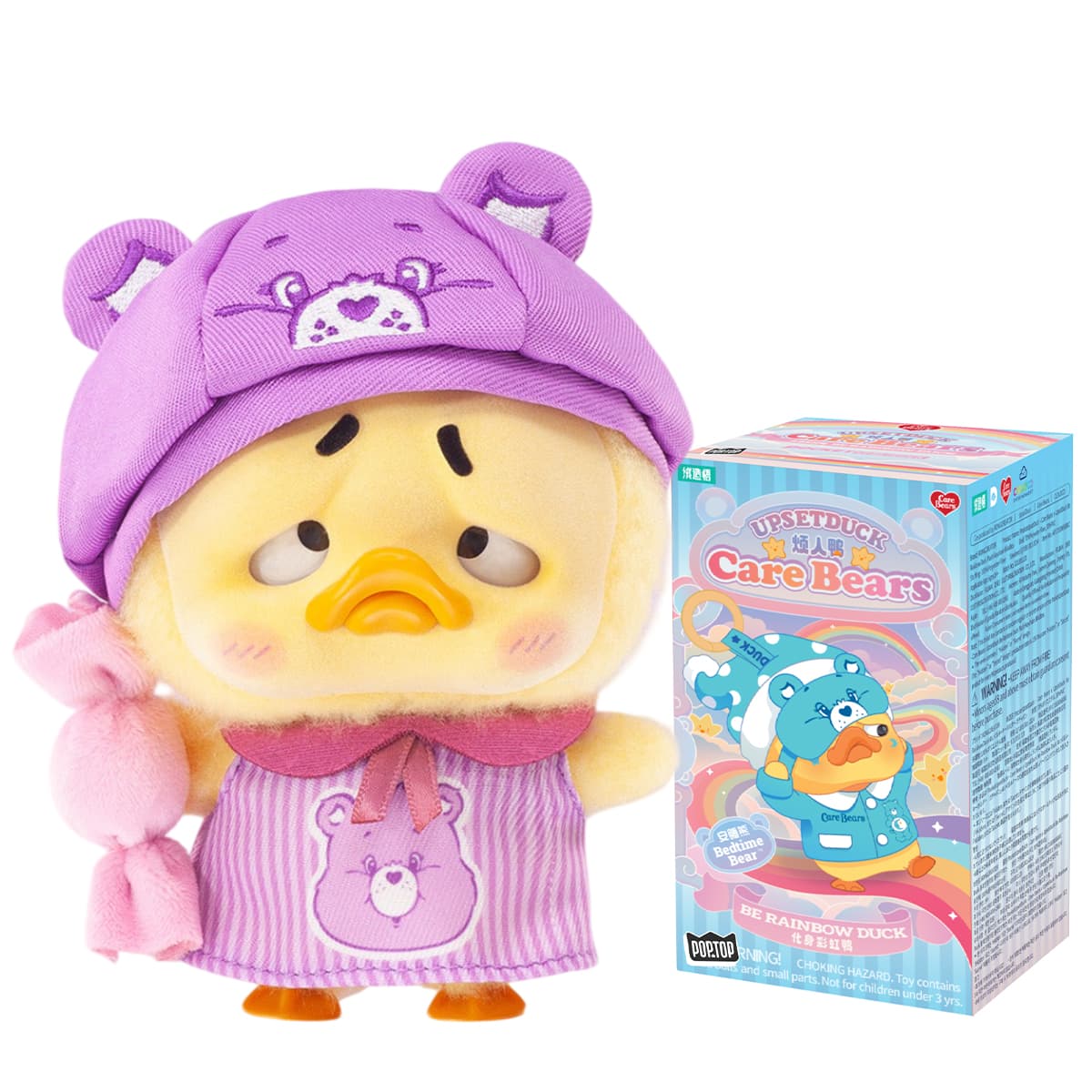 Колекційна м'яка ігр. "POP TOP 1983toys серії Upset Duck x Care Bears" - БУДЬ ВЕСЕЛКОЮ