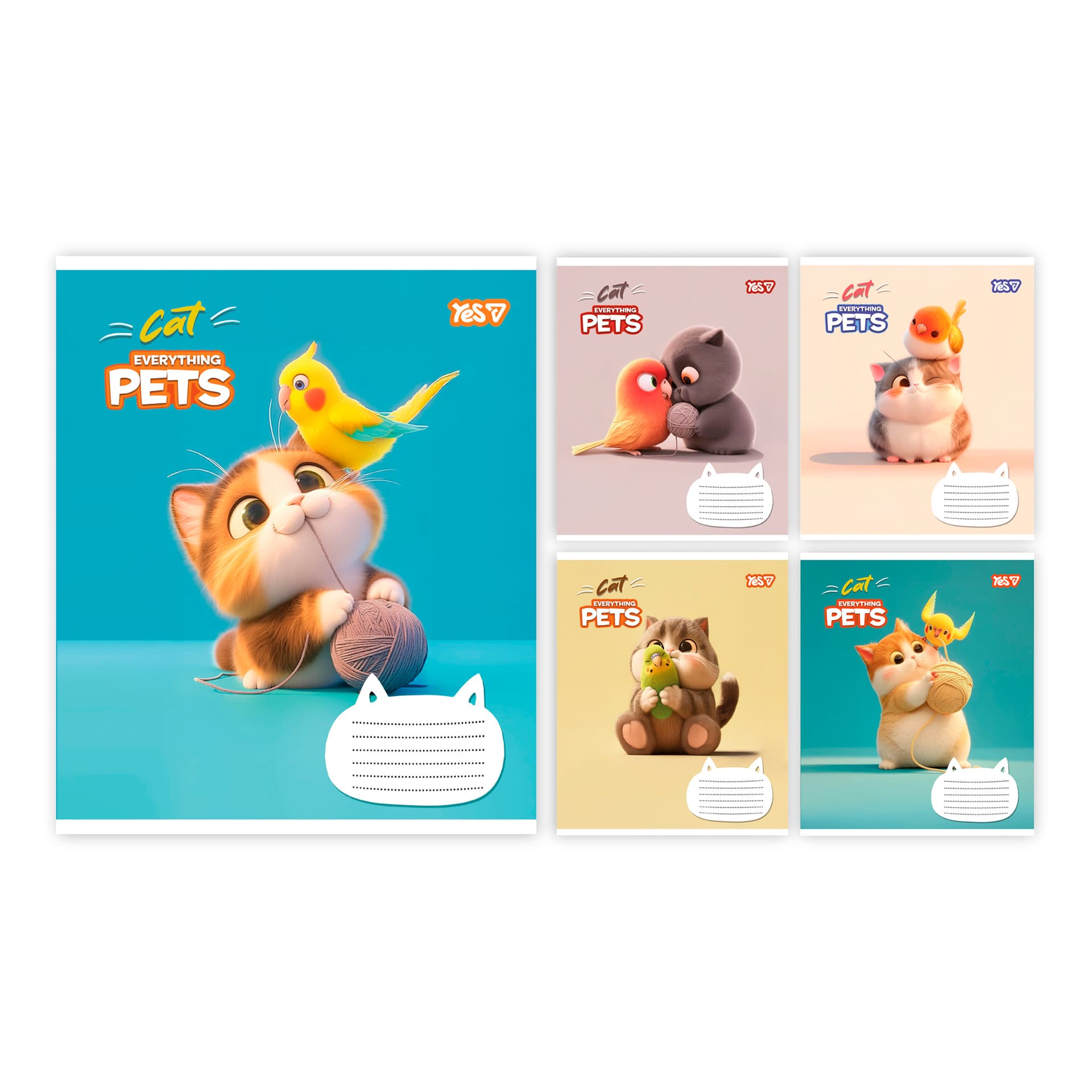Зошит 12арк. кліт. YES Cat and pets №768700(25)(500)